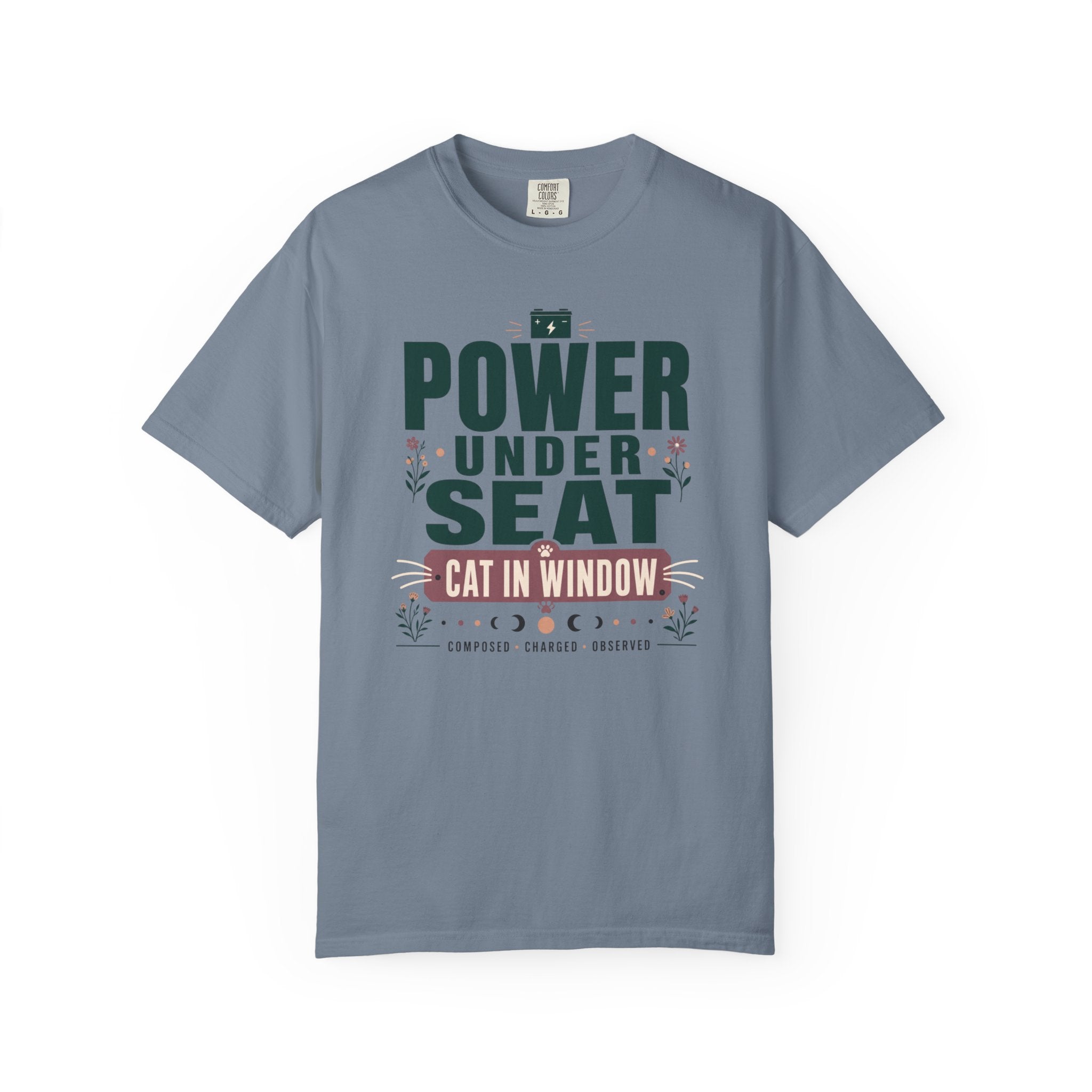 Power Under Seat Cat In Window - T-Shirt