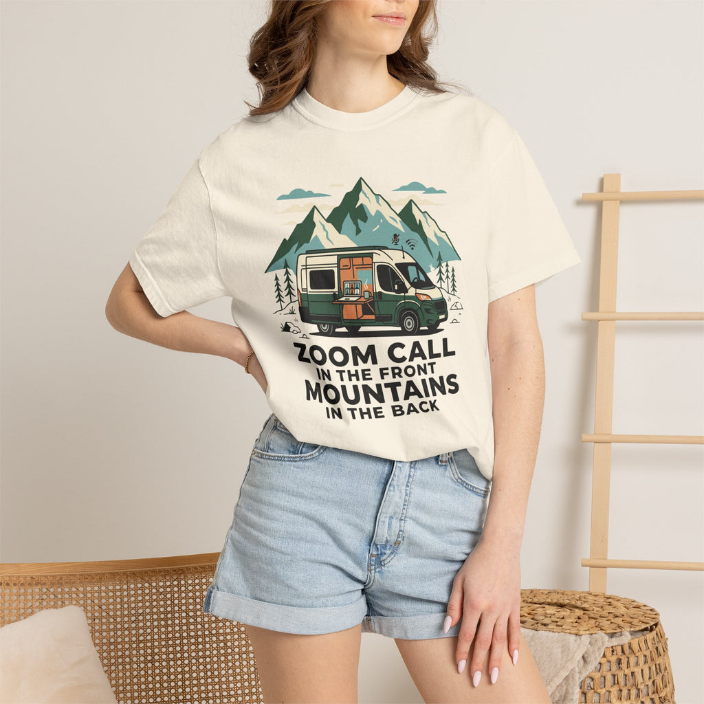 Zoom Call In The Front Mountains In The Back - T-Shirt