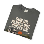 Sun Up Panels Out Coffee On - T-Shirt
