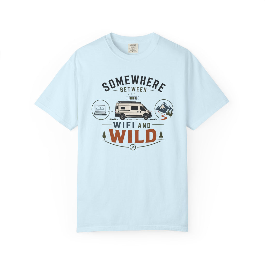Somewhere Between Wifi And Wild - T-Shirt