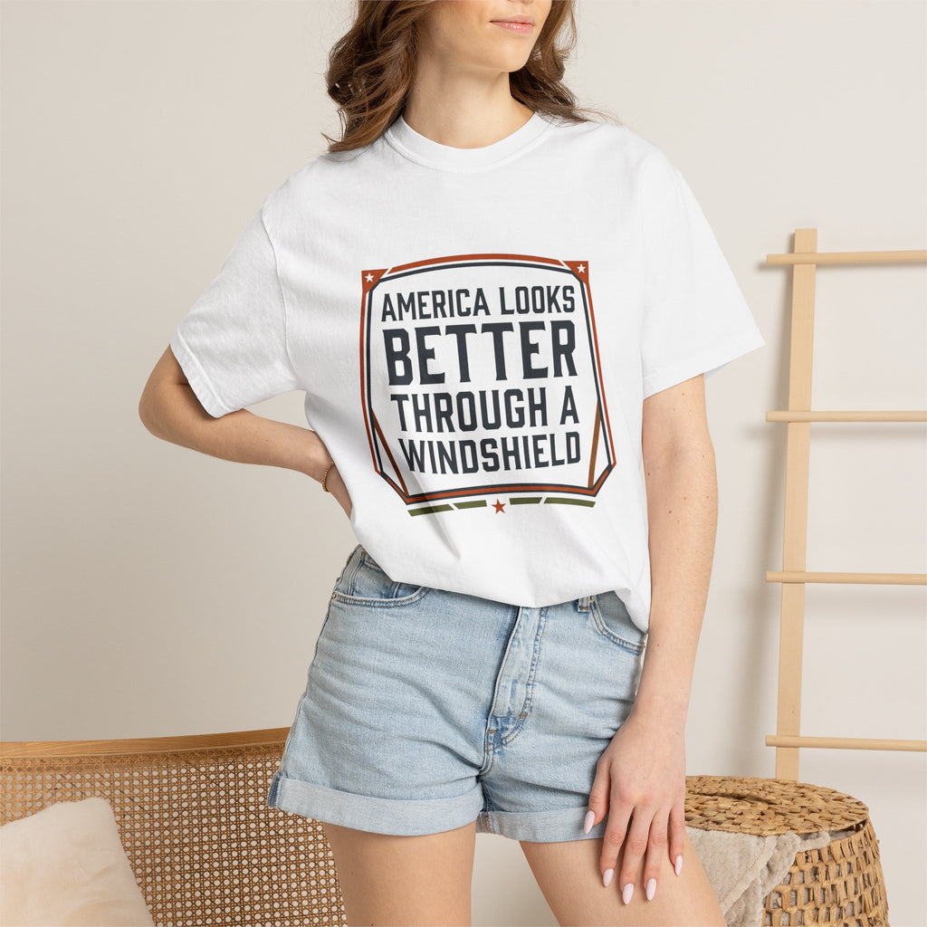 America Looks Better Through A Windshield - T-Shirt