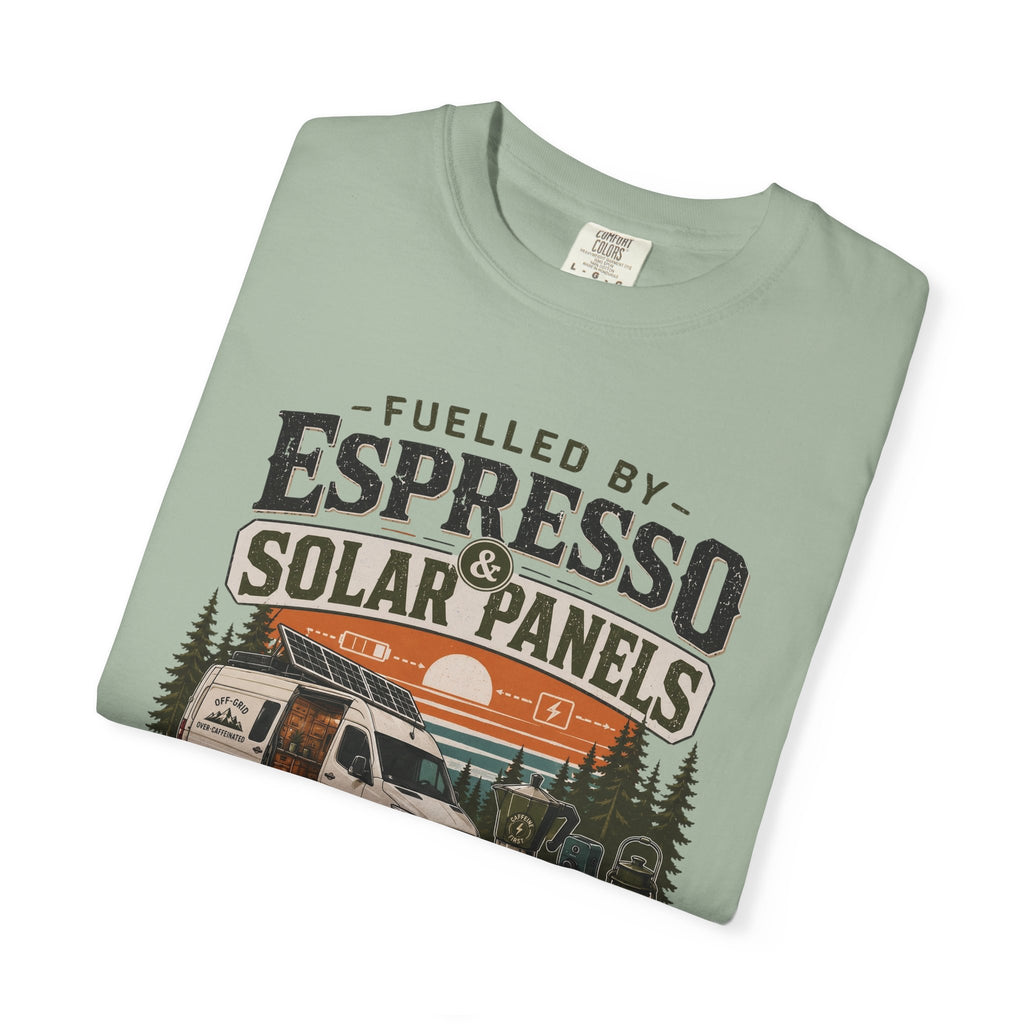 Fuelled By Espresso and Solar Panels - T-Shirt