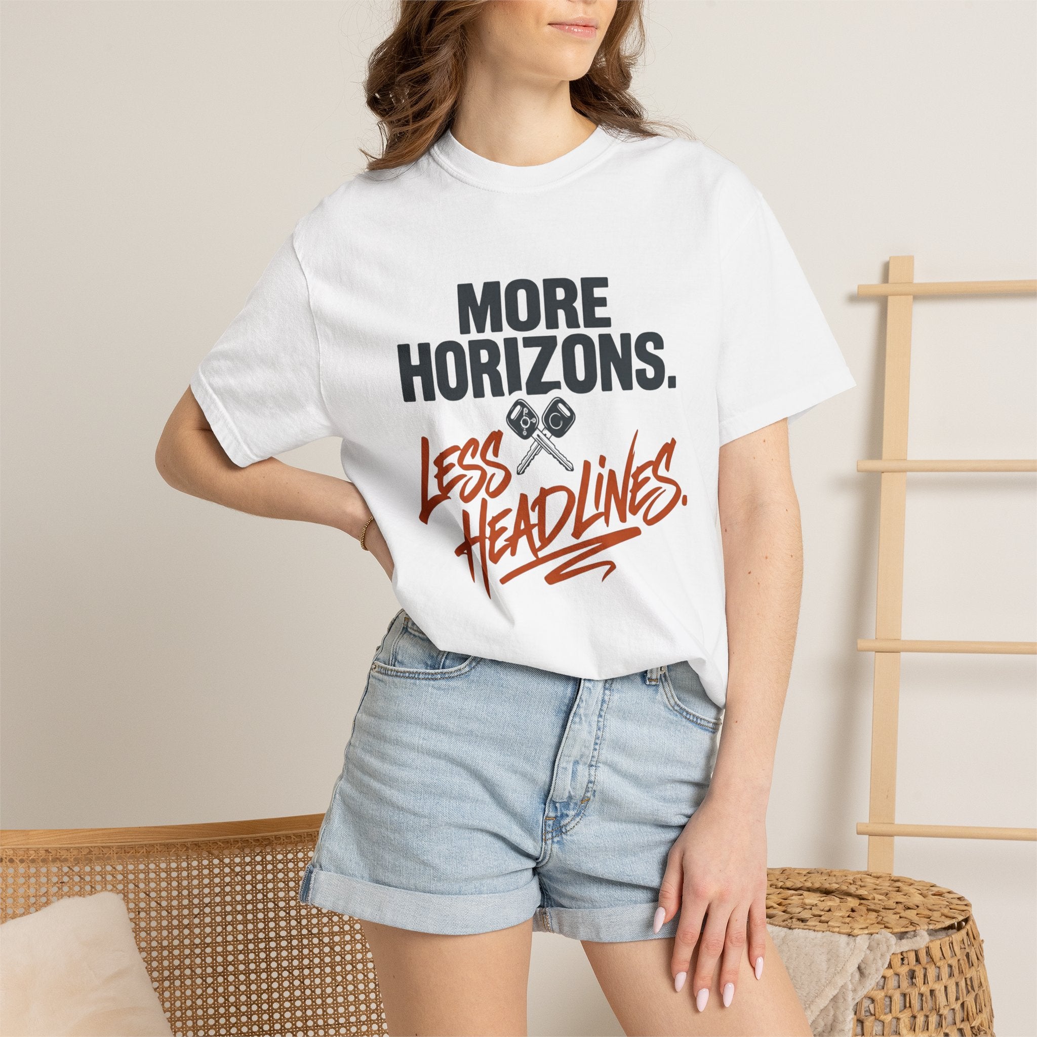 More Horizons Less Headlines - T-Shirt