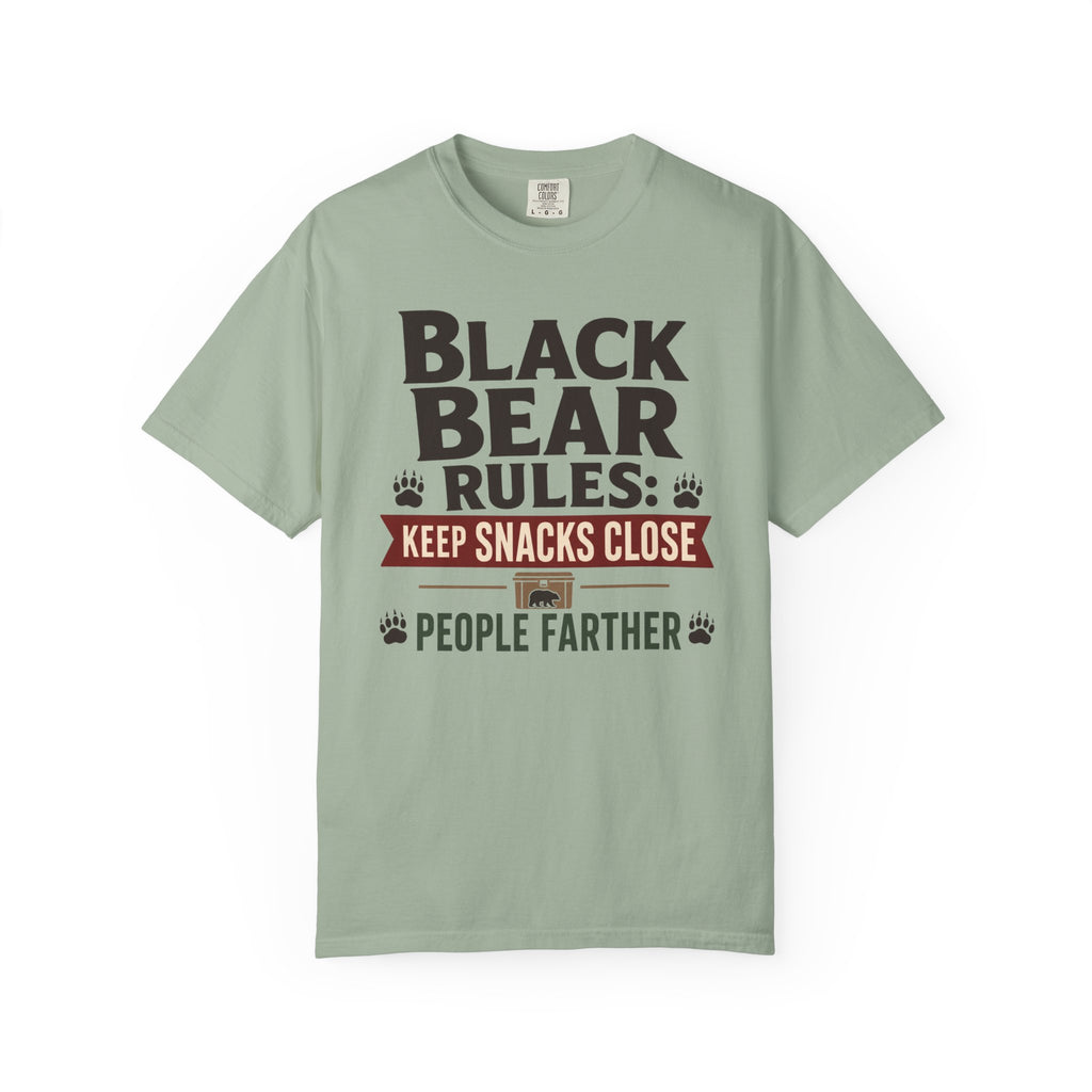 Black Bear Rules Keep Snacks Close People Farther - T-Shirt