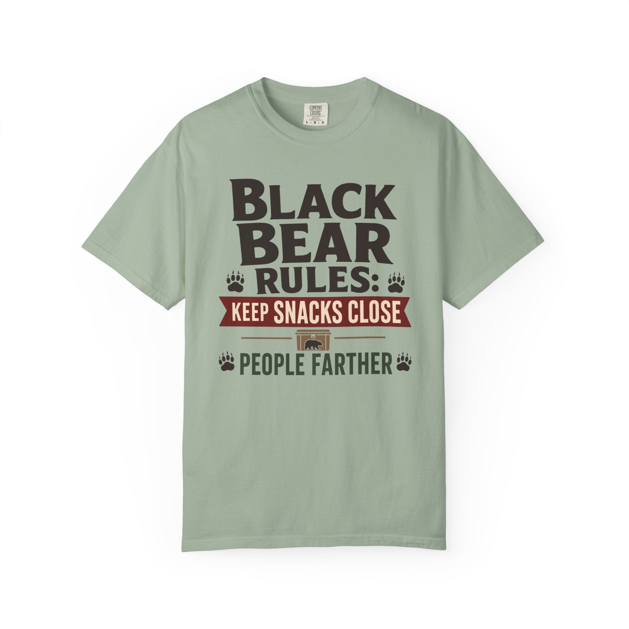 Black Bear Rules Keep Snacks Close People Farther - T-Shirt