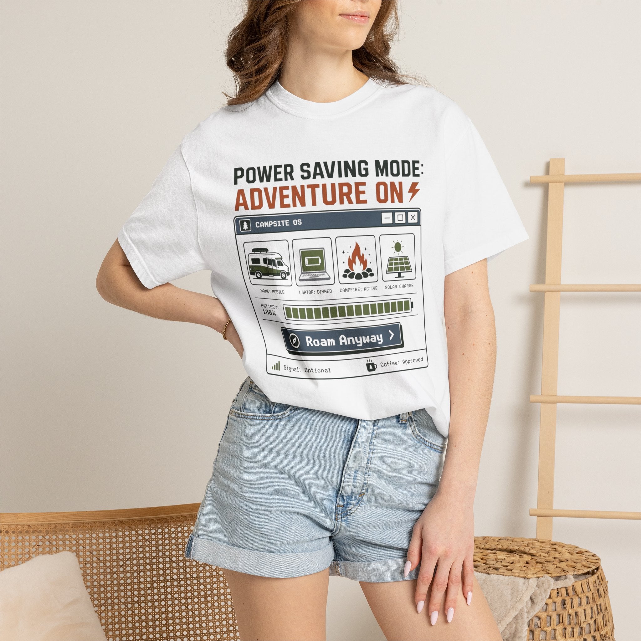 Power Saving Mode Adventure On - T-Shirt