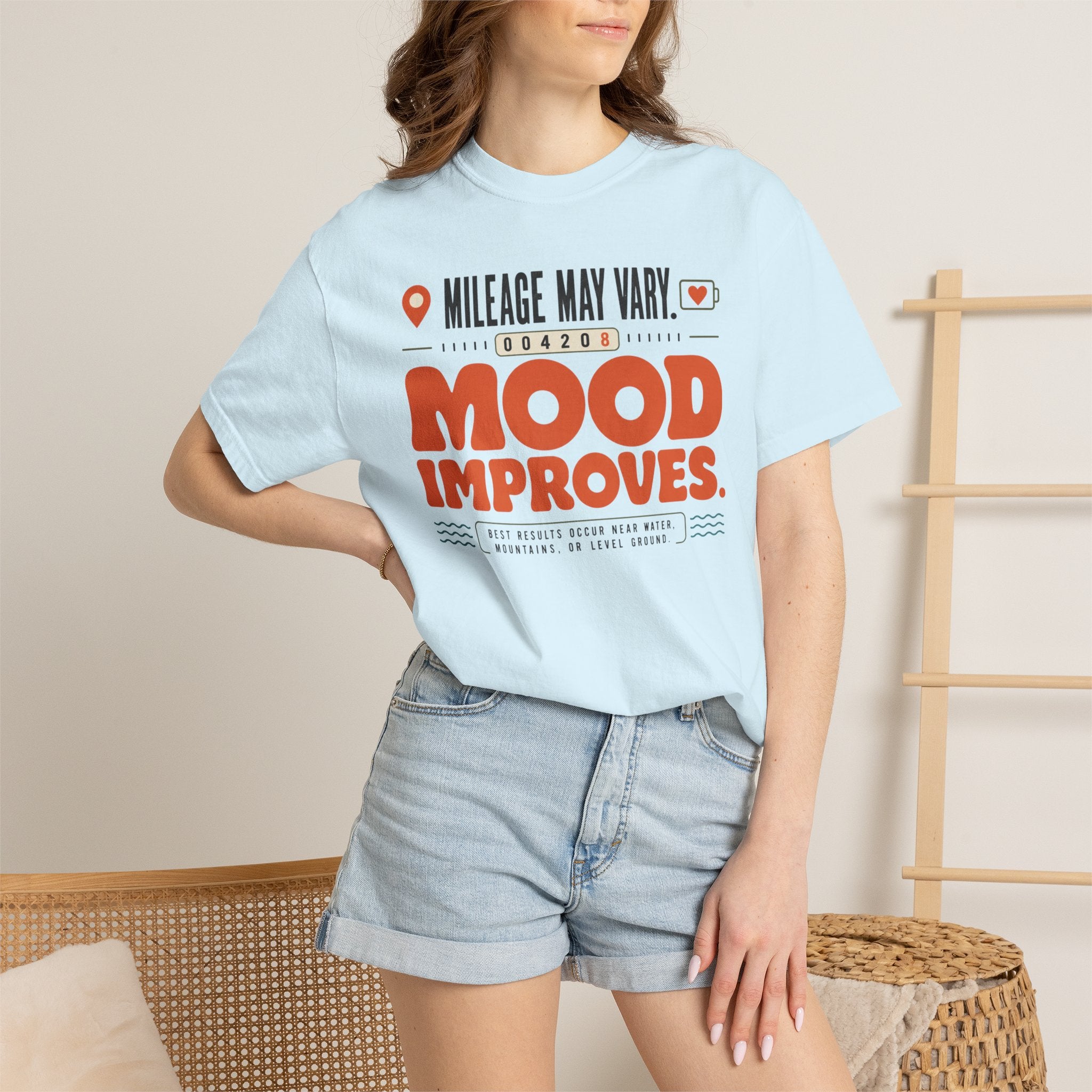 Mileage May Vary Mood Improves - T-Shirt