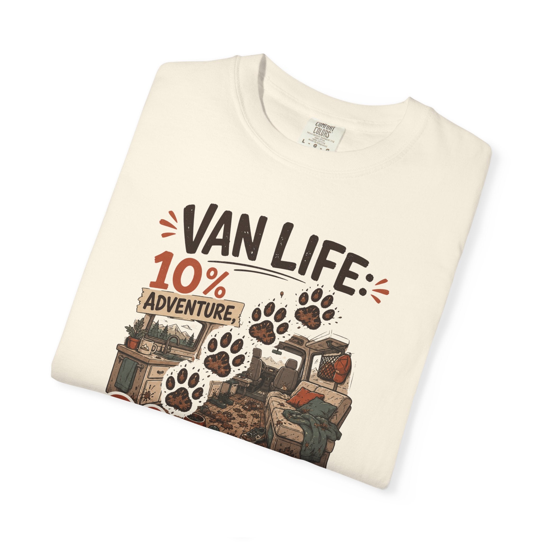Van Life 10 Adventure 90 Cleaning Muddy Paws - T-Shirt