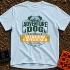 Official Window Supervisor - T-Shirt in Chambray - A graphic badge-style design featuring text that reads 'Adventure Dog...
