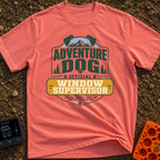 Official Window Supervisor - T-Shirt in Watermelon - A graphic badge-style design featuring text that reads 'Adventure...