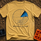 Under The Radar - T-Shirt in Mustard - A circular radar screen graphic showing an illustration of a rocky cliff...