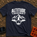 Altitude Adjustment Required - T-Shirt in Navy - A black and white graphic featuring the text "ALTITUDE ADJUSTMENT" above...