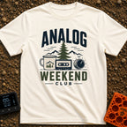 Analog State Of Mind - T-Shirt in Ivory - A graphic design featuring the text "ANALOG WEEKEND CLUB" surrounding an...