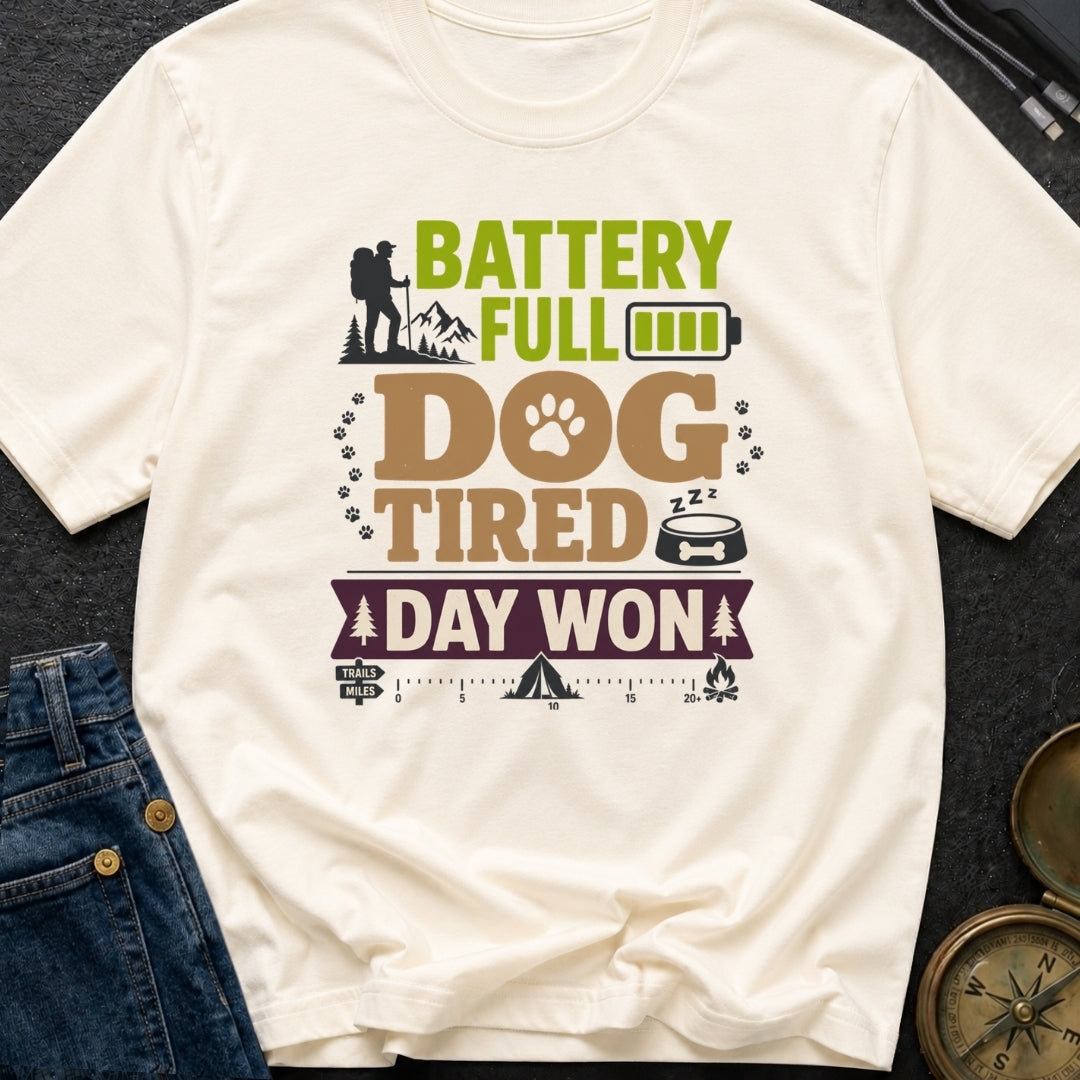 Battery Full Dog Tired - T-Shirt