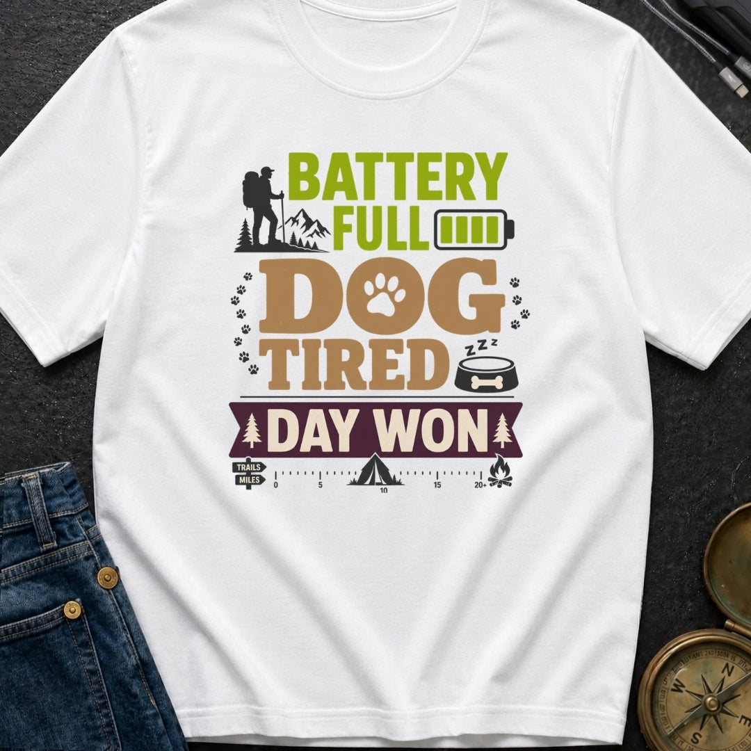 Battery Full Dog Tired - T-Shirt
