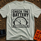 Watts On Your Mind - T-Shirt in Bay - A distressed, vintage-style black and white graphic showing an analog power gauge...