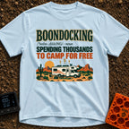 Spending Thousands To Boondock - T-Shirt in Chambray - A graphic featuring the word 'BOONDOCKING' defined as 'SPENDING...