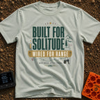 Solitude Wired Adventure - T-Shirt in Bay - The design features large text reading "BUILT FOR SOLITUDE" and "WIRED FOR...