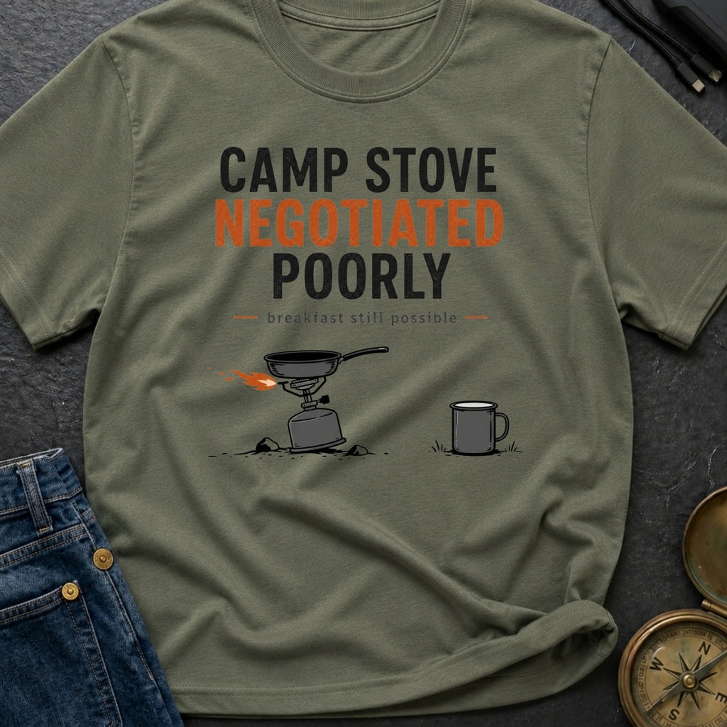 Camp Stove Negotiated Poorly - T-Shirt