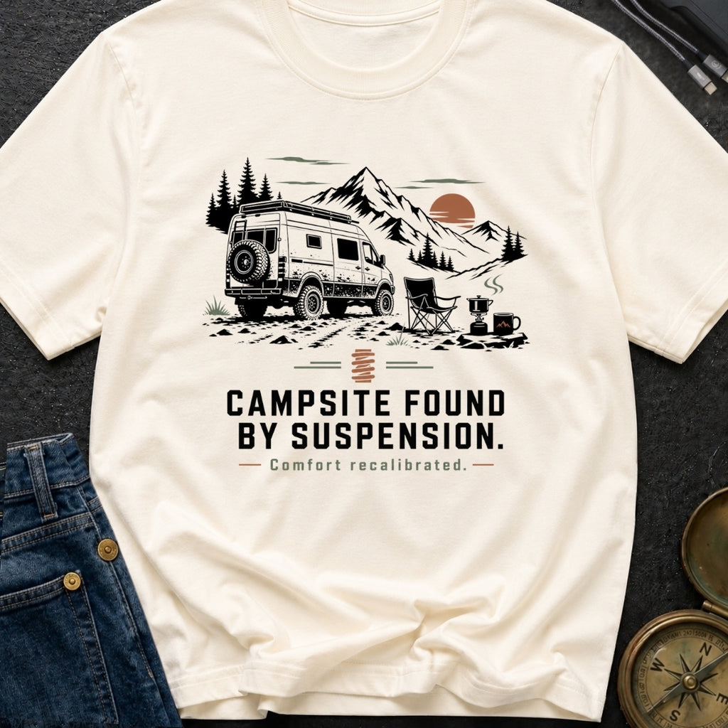 Campsite Found By Suspension - T-Shirt