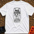 Wet Nose Wakeup - T-Shirt in White - A black and white illustration resembling a vintage motel key tag featuring a...