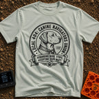 Barkseat Drivers Union - T-Shirt in Bay - A black and white vintage-style circular emblem featuring the side profile of a...