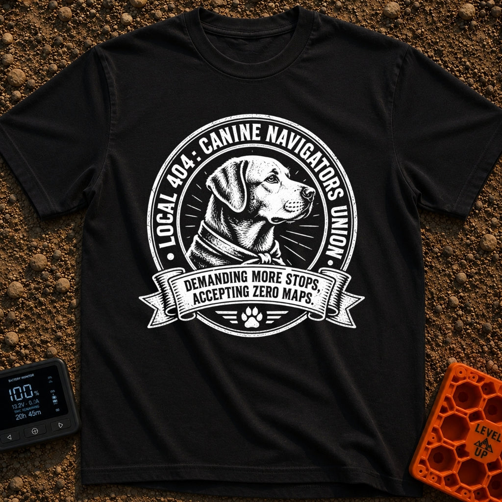Barkseat Drivers Union - T-Shirt in Black - A black and white vintage-style circular emblem featuring the side profile of...