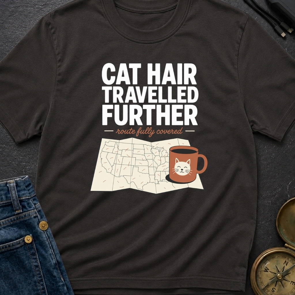 Cat Hair Travelled Further - T-Shirt
