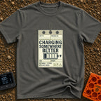 Powered by Wanderlust - T-Shirt in Pepper - A graphic designed to look like a vintage shipping tag with a string loop at...