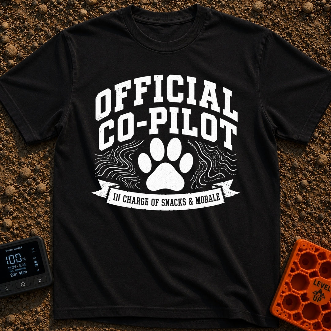 Director of Snacks - T-Shirt in Black - A black and white graphic featuring a large animal paw print centered between...