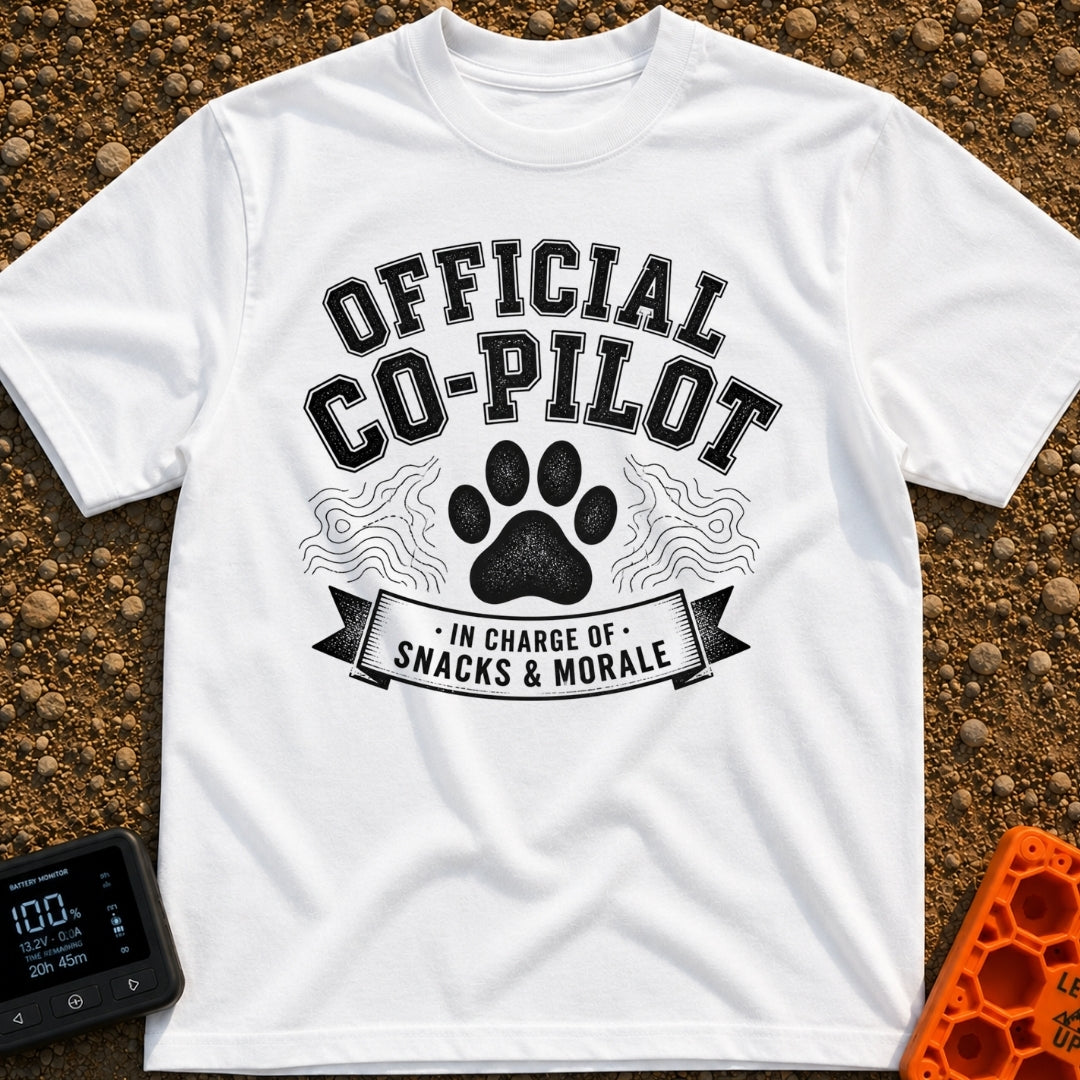 Director of Snacks - T-Shirt in White - A black and white graphic featuring a large animal paw print centered between...