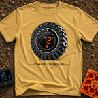 Keep It Seventy Two - T-Shirt in Mustard - A graphic of a rugged off-road tire featuring a digital round thermostat...