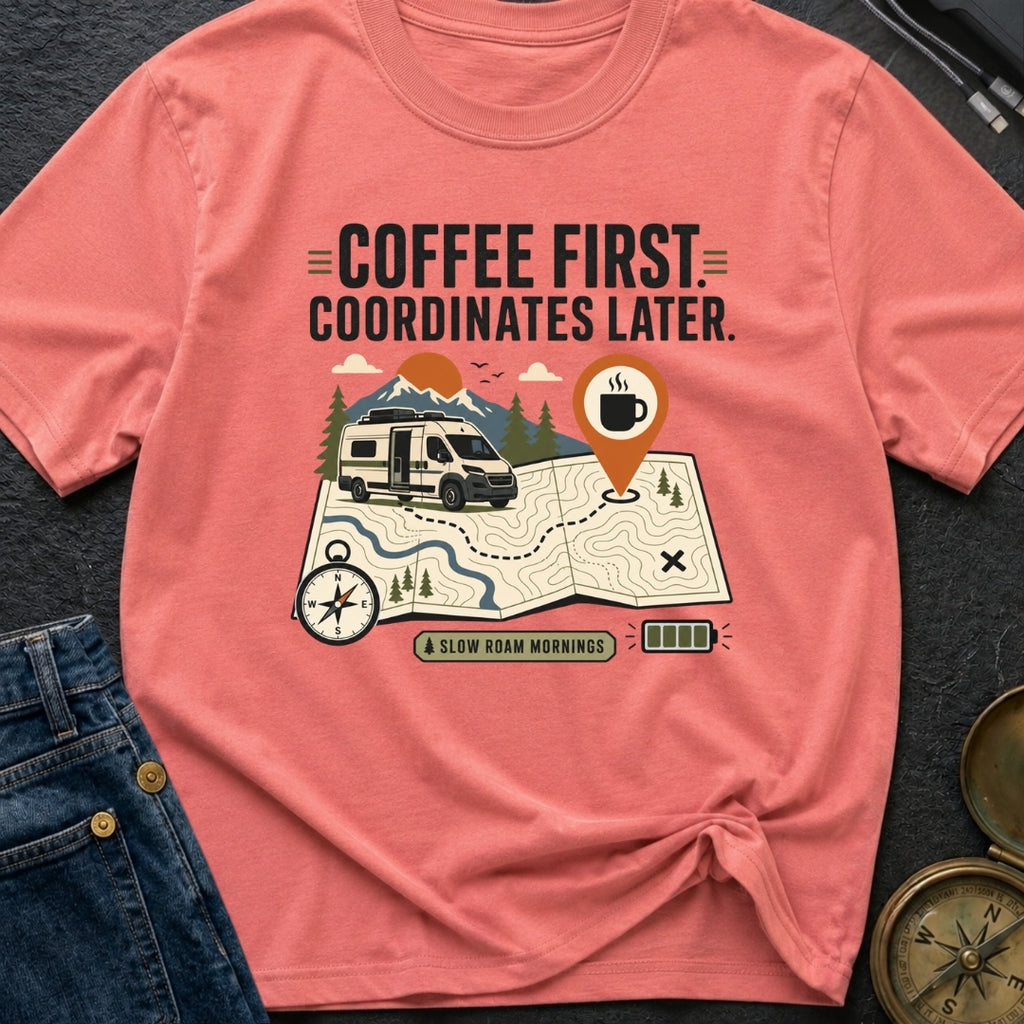 Coffee Then Coordinates - T-Shirt