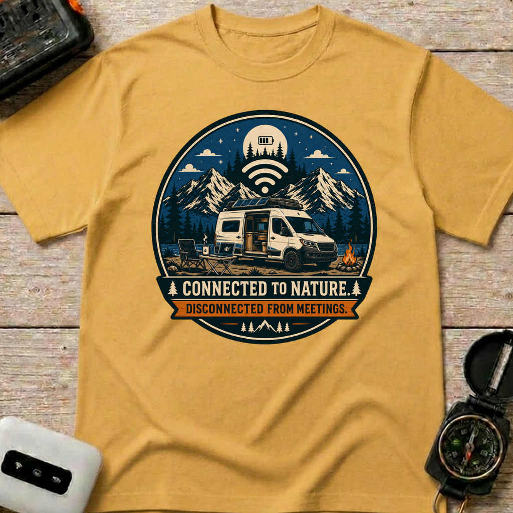 Connected To Nature Disconnected From Meetings - T-Shirt