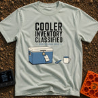 My Cooler Is Classified - T-Shirt in Bay - An illustration of a blue cooler secured with a padlock and a tag labeled...