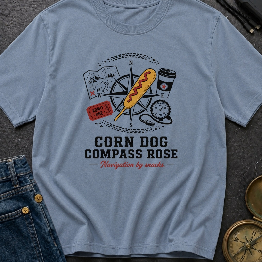 Corn Dog Compass Rose - T-Shirt