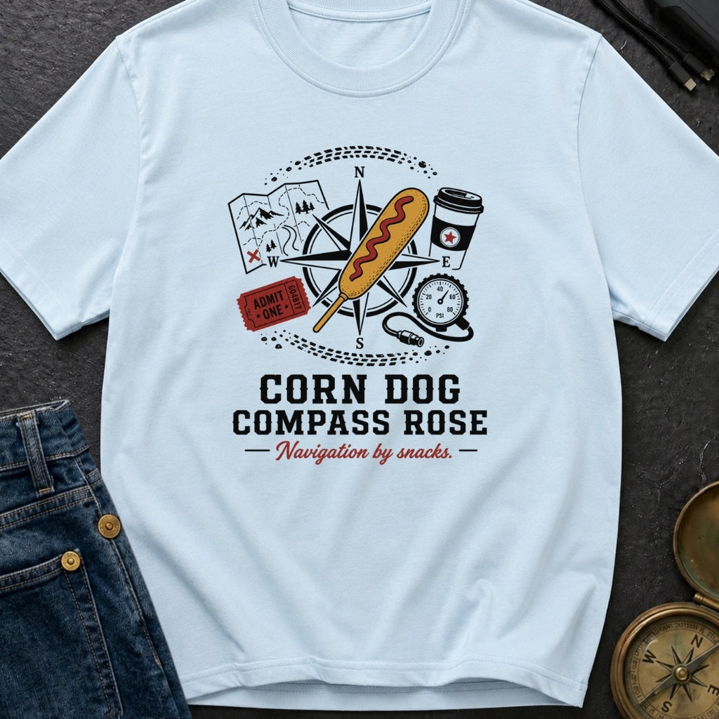 Corn Dog Compass Rose - T-Shirt