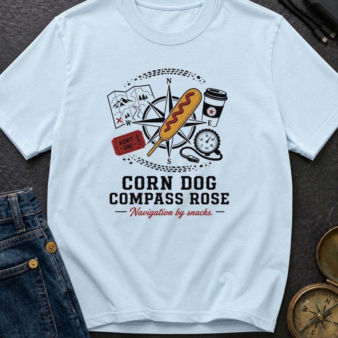 Corn Dog Compass Rose - T-Shirt
