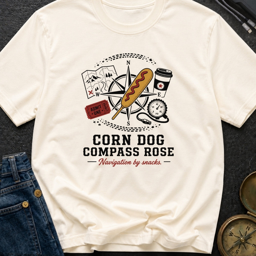 Corn Dog Compass Rose - T-Shirt