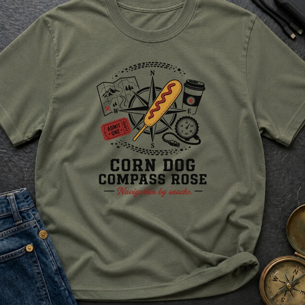 Corn Dog Compass Rose - T-Shirt