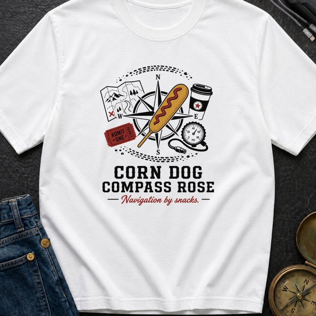 Corn Dog Compass Rose - T-Shirt
