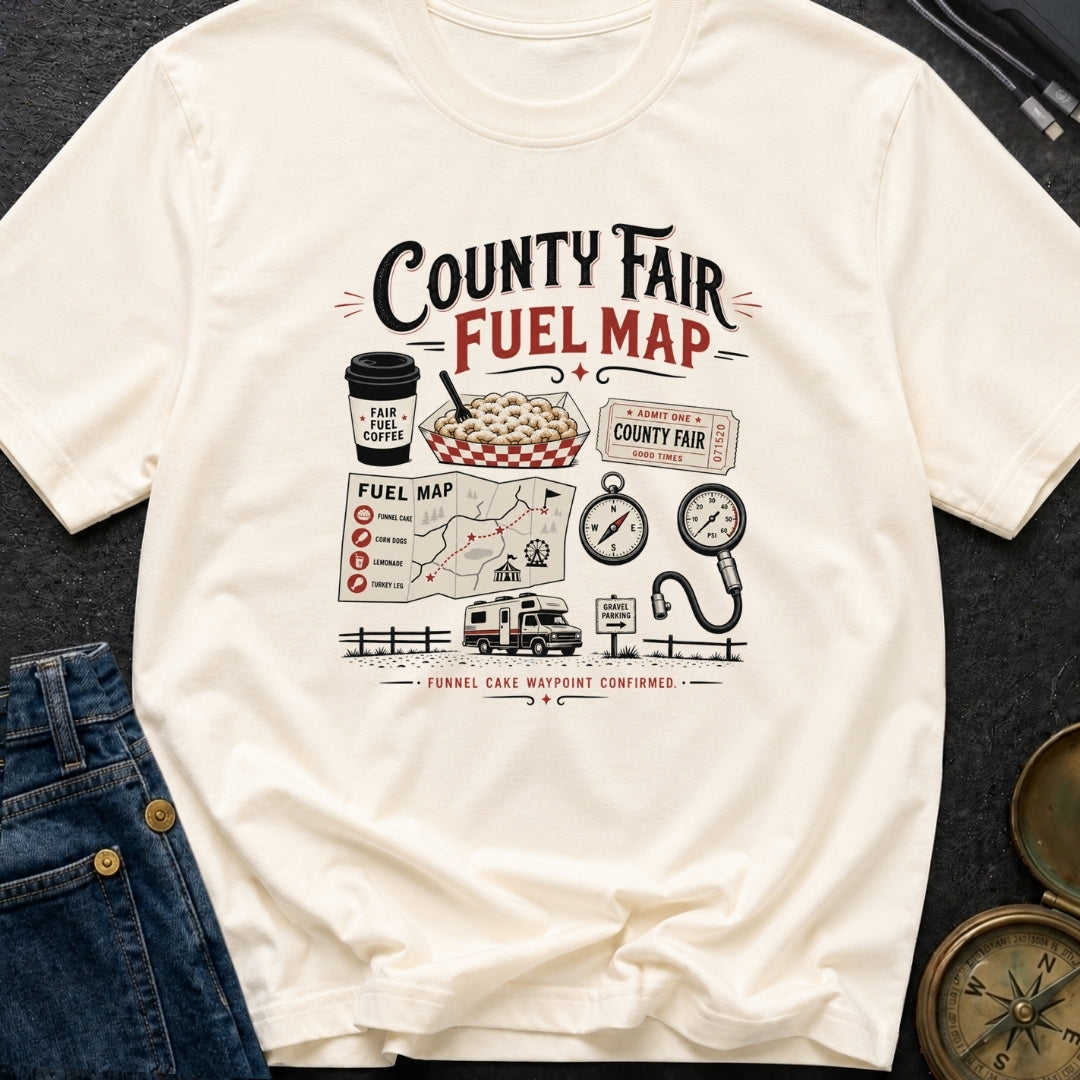 County Fair Fuel Map - T-Shirt