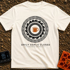 Daily Goals Closed - T-Shirt in Ivory - A circular design mimicking a smartwatch activity tracker, featuring concentric...