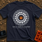 Daily Goals Closed - T-Shirt in Navy - A circular design mimicking a smartwatch activity tracker, featuring concentric...
