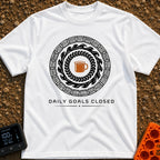 Daily Goals Closed - T-Shirt in White - A circular design mimicking a smartwatch activity tracker, featuring concentric...