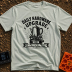 Daily Driver Upgrade - T-Shirt in Bay - A black and white, vintage-style illustration of a percolator coffee pot resting...