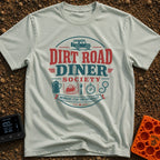 Dirt Road Club - T-Shirt in Bay - A circular typographic badge reading "DIRT ROAD DINER SOCIETY" and "MEMBERS STOP FOR...