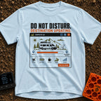Do Not Disturb Updating - T-Shirt in Chambray - A graphic styled like a computer window titled "CAMPSITE OS" showing a...