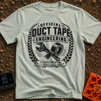 Temporary Permanent Fix - T-Shirt in Bay - A distressed black and white circular emblem featuring a crossed adjustable...