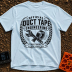 Temporary Permanent Fix - T-Shirt in Chambray - A distressed black and white circular emblem featuring a crossed...
